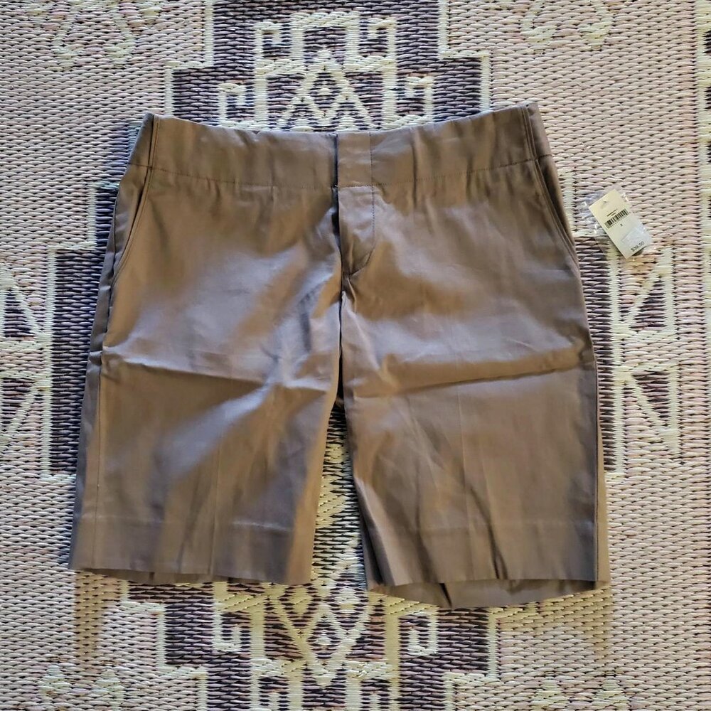 Women's GAP Hip Slung Fit Tan Khaki Low Rise Stretch Long Chino Shorts Sz 2 NWT